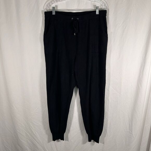 Chico's Zenergy Sweatpants Women's Large Large Black Pull On Drawstring Pockets - Picture 1 of 9
